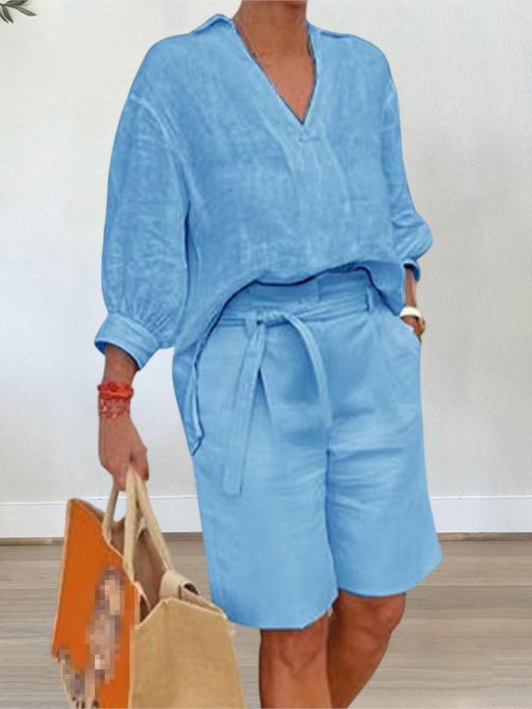 Linen Shirt Breathable - Abiti da donna stile elegante set