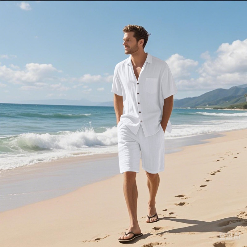 Completo da uomo in lino misto - Linen Shirt Breathable recensione e prezzo