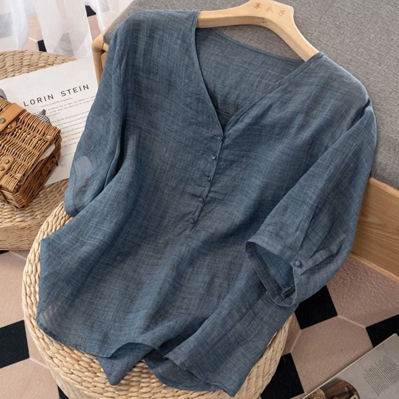 T-shirt da donna in misto lino - Linen Shirt Breathable recensione e prezzo